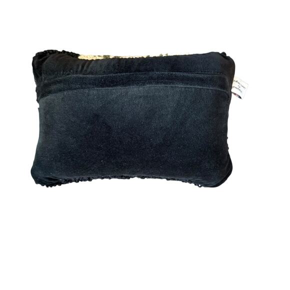 Chandler Four Corners Snowman Pillow Black Rectangle Hand Hooked Laura Megroz - Picture 2 of 6